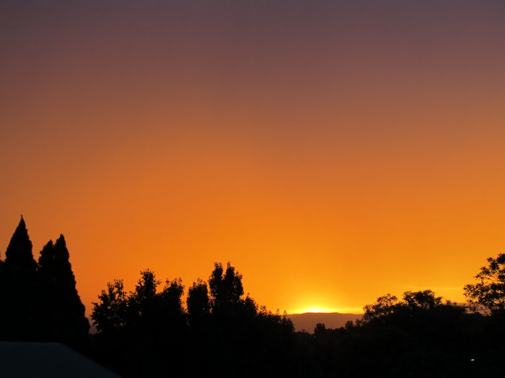 The Sun setting over the Drakensberg. 6th Jan 2012